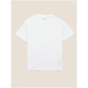 Tričko z čisté bavlny (6–16 let) Marks & Spencer smetanová