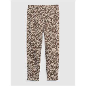 Hnědé holčičí legíny GAP organic capri leopard