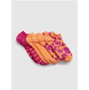 Oranžové nízké ponožky summer GAP, 3 páry