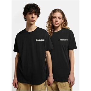 Černé unisex volné tričko s potiskem NAPAPIJRI S-Quintino