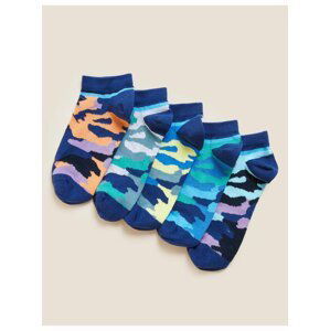 Nízké maskáčové ponožky s vysokým podílem bavlny, sada 5 párů Marks & Spencer vícebarevná