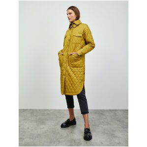 Hořčicový dámský prošívaný lehký kabát s límcem ZOOT.lab Sienna
