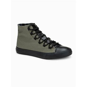 Černo-zelené pánské sneakers boty Ombre Clothing T378