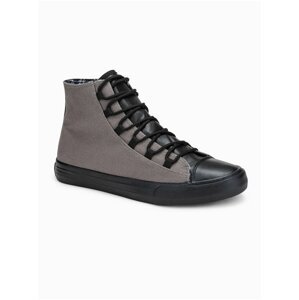 Černo-šedé pánské sneakers boty Ombre Clothing T378