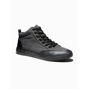 Černo-šedé pánské sneakers boty Ombre Clothing T377