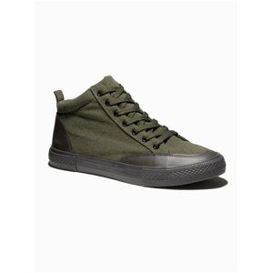 Černo-zelené pánské sneakers boty Ombre Clothing T377