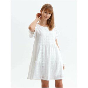 Bílé děrované krátké šaty TOP SECRET