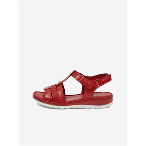 Červené dámské kožené sandály Caprice