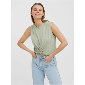 Světle zelený žíhaný crop top VERO MODA June