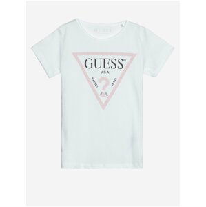 Bílé holčičí tričko s potiskem Guess