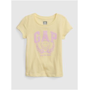 Žluté holčičí tričko organic logo GAP
