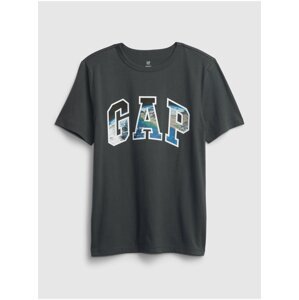 Šedé klučičí tričko organic logo GAP