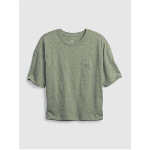 Zelené holčičí tričko GAP Teen organic s kapsičkou