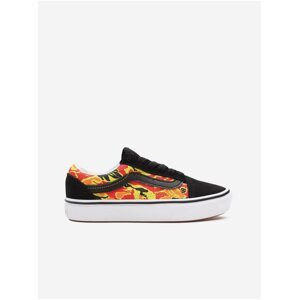 Oranžovo-černé dětské vzorované semišové tenisky VANS Flame Camo