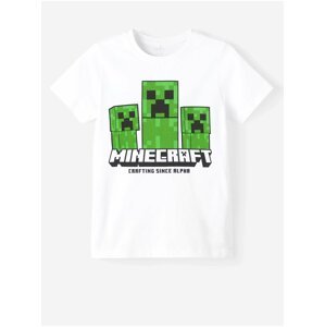 Bílé klučičí tričko name it Manu Minecraft