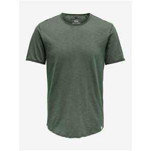 Zelené žíhané basic tričko ONLY & SONS Benne