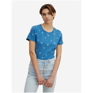 Modré dámské vzorované tričko Tom Tailor