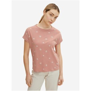 Růžové dámské vzorované tričko Tom Tailor