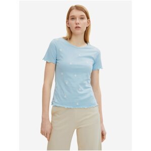 Světle modré dámské květované tričko Tom Tailor Denim