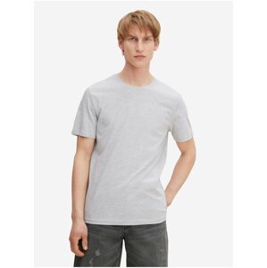 Světle šedé pánské žíhané basic tričko Tom Tailor
