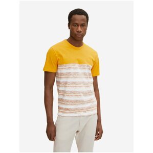 Bílo-oranžové pánské pruhované tričko Tom Tailor