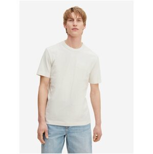 Krémové pánské basic tričko s kapsou Tom Tailor