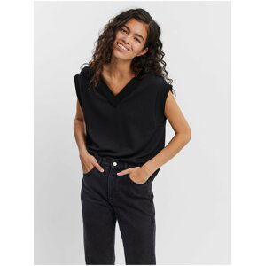 Černé volné basic tričko VERO MODA Silky