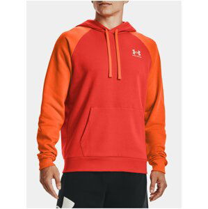 Mikina Under Armour UA RIVAL FLC COLORBLOCK HD - oranžová