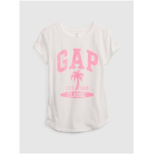 Růžové holčičí tričko organic logo GAP GAP