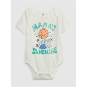 Bílé baby body organic Mama GAP