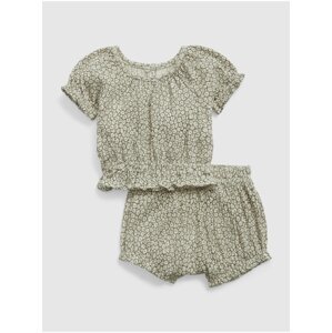 Zelený baby set top a kraťasy GAP