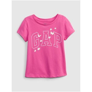 Růžové holčičí tričko organic s logem GAP