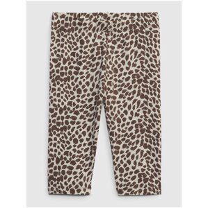 Béžové holčičí legíny organic capri leopard GAP