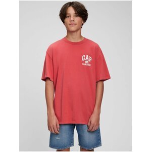 Červené klučičí tričko Teen organic logo GAP Classic GAP