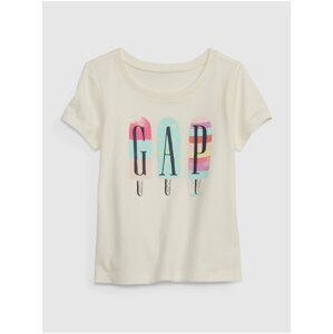 Béžové holčičí tričko s logem Gap GAP