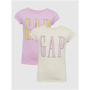 Barevná holčičí trička logo, 2ks GAP