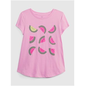 Růžové holčičí tričko organic meloun GAP