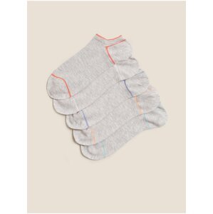 Sada pět párů šedých dámských nízkých ponožek Marks & Spencer Sumptuously Soft™
