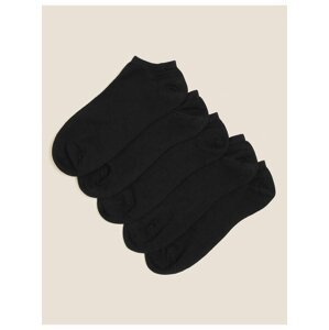 5 párů nízkých ponožek Sumptuously Soft™ Marks & Spencer černá