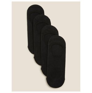 Sada čtyř párů černých dámských nízkých ponožek Marks & Spencer Trainer liner