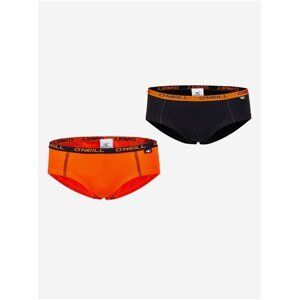 Sada dvou dámských kalhotek v oranžové a černé barvě O'Neill WOMEN BIKINI UNI 2PK