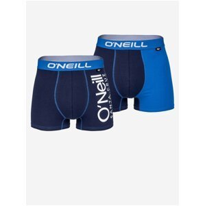 Sada dvou pánských boxerek v modré barvě O'Neill MEN BOXER SIDE LOGO&PLAIN 2PACK
