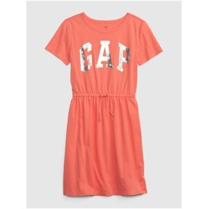 Oranžové holčičí šaty šaty s logem GAP GAP