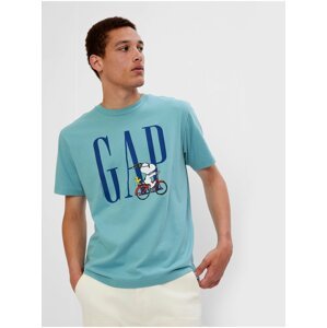 Modré pánské tričko GAP & Peanuts Snoopy GAP