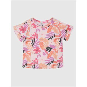 Růžové holčičí tričko květované GAP