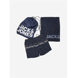 Sada pánských plavek, ručníku a batohu v tmavě modré barvě Jack & Jones Summer Beach