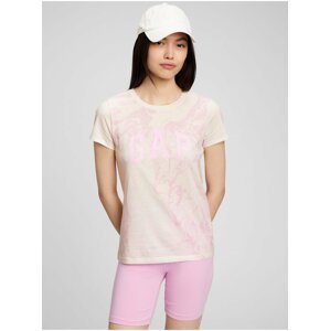 Růžové dámské batikované tričko GAP