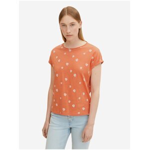 Oranžové dámské vzorované tričko Tom Tailor