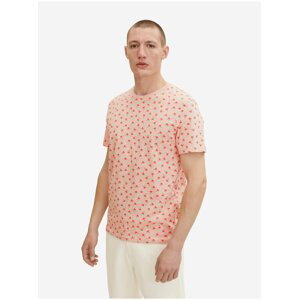 Světle růžové pánské vzorované tričko Tom Tailor