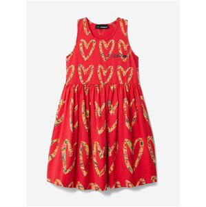 Červené holčičí vzorované krátké šaty Desigual Griselda